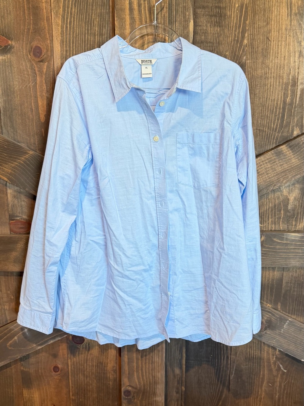 Duluth Trading Co Light Blue Button-Down Shirt